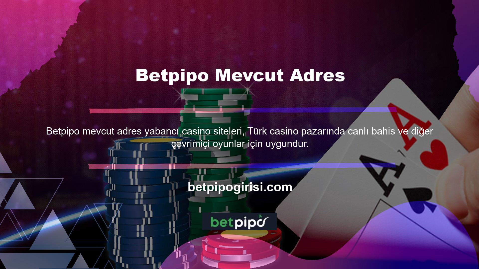 Betpipo casino siteleri, teknik özellikleri, erişilebilirliği ve kullanıcı dostu tasarımıyla Türk casino tutkunları tarafından büyük beğeni topluyor